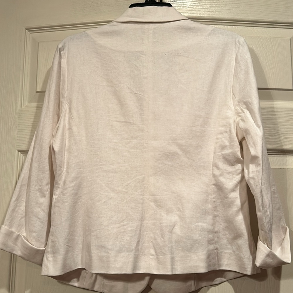EST. 1946 - Med - Women's White Linen Blend Blazer - Picture 3 of 5